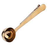 Maxbell 2-in-1 Stainless Steel Coffee Spoon with Food Storage Sealing Bag Clip