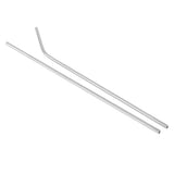Maxbell 2x Stainless Steel Drinking Straw Sucker Straight Bent Set Silver 265x6mm