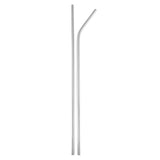 Maxbell 2x Stainless Steel Drinking Straw Sucker Straight Bent Set Silver 265x6mm
