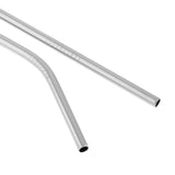 Maxbell 2x Stainless Steel Drinking Straw Sucker Straight Bent Set Silver 265x6mm