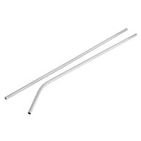 Maxbell 2x Stainless Steel Drinking Straw Sucker Straight Bent Set Silver 265x6mm