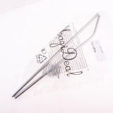 Maxbell 2x Stainless Steel Drinking Straw Sucker Straight Bent Set Silver 265x6mm