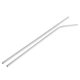 Maxbell 2x Stainless Steel Drinking Straw Sucker Straight Bent Set Silver 265x6mm