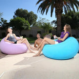 Maxbell Inflating Beach Camping Lounger Sofa Back Pillow Cushion Chair Air Bed Couch Purple