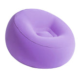 Maxbell Inflating Beach Camping Lounger Sofa Back Pillow Cushion Chair Air Bed Couch Purple