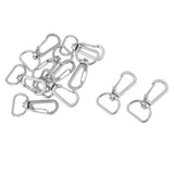 Maxbell 10pcs Durable Metal Carabiner Clip Style Spring Key Chain Hooks Keyring 10mm