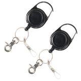Maxbell 2Pcs Heavy Duty Retractable Key Holder with Retractable Nylon Secures Keys
