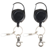 Maxbell 2Pcs Heavy Duty Retractable Key Holder with Retractable Nylon Secures Keys