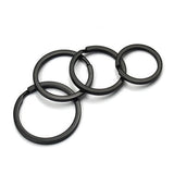 Maxbell 10Pcs Stainless Steel O Ring Sports Key Chain Buckle Holder Camping Black 32mm
