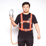 Maxbell Rock Climbing Fall Protection Shock Absorb Lanyard Rope 1.6m M