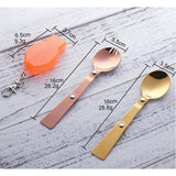 Maxbell Portable Stainless Steel Camp Sporks for Camping, Hiking, Backpacking Black Gold-Spoon