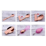 Maxbell Portable Stainless Steel Camp Sporks for Camping, Hiking, Backpacking Black Gold-Spoon