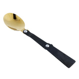 Maxbell Portable Stainless Steel Camp Sporks for Camping, Hiking, Backpacking Black Gold-Spoon
