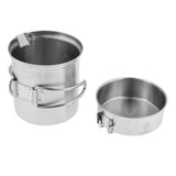 Maxbell 2pcs/set Stainless Steel Folding Camping Hiking Pot Stockpots With Carry Bag