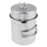 Maxbell 2pcs/set Stainless Steel Folding Camping Hiking Pot Stockpots With Carry Bag