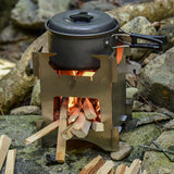 Maxbell Portable Folding Stainless Steel Camping Hiking Wood Stove Charcoal Burner M