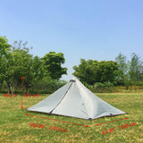 Maxbell Lightweight Camping Hiking Pyramid Tent Trekking Pole Net Canopy Gray White