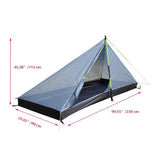 Maxbell Lightweight Camping Hiking Pyramid Tent Trekking Pole Net Canopy Gray White