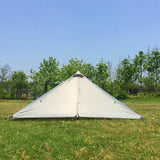 Maxbell Lightweight Camping Hiking Pyramid Tent Trekking Pole Net Canopy Gray White