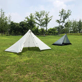 Maxbell Lightweight Camping Hiking Pyramid Tent Trekking Pole Net Canopy Gray White