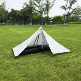 Maxbell Lightweight Camping Hiking Pyramid Tent Trekking Pole Net Canopy Gray White