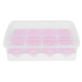 Maxbell Stackable Plastic Covered Egg Tray Holder, Storage Container and Organizer Pink