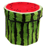 Maxbell Folding Ottoman Stool Storage Box Room Footstool Camping Chair Fishing Seat Watermelon