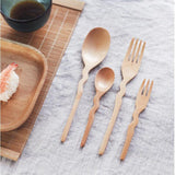 Maxbell Outdoor Wood Spoon Fork Set Camping Hiking Dinner Lunch Cutlery Tableware S