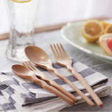 Maxbell Outdoor Wood Spoon Fork Set Camping Hiking Dinner Lunch Cutlery Tableware L