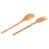Maxbell Outdoor Wood Spoon Fork Set Camping Hiking Dinner Lunch Cutlery Tableware L