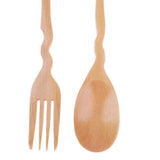 Maxbell Outdoor Wood Spoon Fork Set Camping Hiking Dinner Lunch Cutlery Tableware L