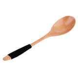 Maxbell Exquisite Creative Wooden Spoon Fork Travel Lunch Flatware Black Spoon