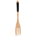 Maxbell Exquisite Creative Wooden Spoon Fork Travel Lunch Flatware Black Fork