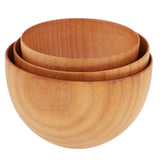 Maxbell Round Wooden Cereal Bowl Food Container Camping Dinner Lunch Tableware M