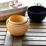 Maxbell Round Wooden Cereal Bowl Food Container Camping Dinner Lunch Tableware M