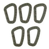 Maxbell 5Pcs Outdoor Carabiners Backpack Hook Snap Keychain D-Ring Buckle Army Green
