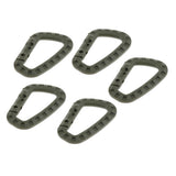 Maxbell 5Pcs Outdoor Carabiners Backpack Hook Snap Keychain D-Ring Buckle Army Green