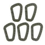 Maxbell 5Pcs Outdoor Carabiners Backpack Hook Snap Keychain D-Ring Buckle Army Green
