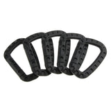 Maxbell 5Pcs Outdoor Carabiners Backpack Hook Snap Keychain D-Ring Buckle black