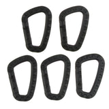 Maxbell 5Pcs Outdoor Carabiners Backpack Hook Snap Keychain D-Ring Buckle black