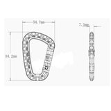 Maxbell 5Pcs Outdoor Carabiners Backpack Hook Snap Keychain D-Ring Buckle black