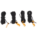 Maxbell 4 Pcs Reflective Camping Tent Guide Rope Guy Line Cord and Adjusters Black