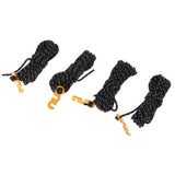 Maxbell 4 Pcs Reflective Camping Tent Guide Rope Guy Line Cord and Adjusters Black