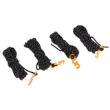Maxbell 4 Pcs Reflective Camping Tent Guide Rope Guy Line Cord and Adjusters Black