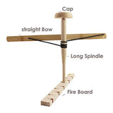 Maxbell Outdoor Primitive Fire Starter Tool Wood Bow Drill Survival Friction Kit Promoted