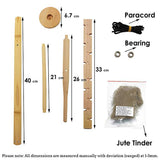 Maxbell Outdoor Primitive Fire Starter Tool Wood Bow Drill Survival Friction Kit Promoted