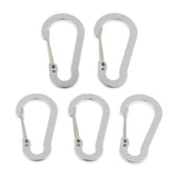 Maxbell 5pcs Key Chain Buckle Spring Snap Hook Outdoor Clip Water Bottle Hook Silver