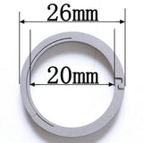 Max Titanium Ring Buckle Round Snap Hook Keychain Carabiner Clip 26mm Silver