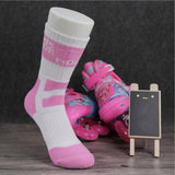 Maxbell Men Women Sports Socks Skateboard Roller Skating Breathable Socks pink M