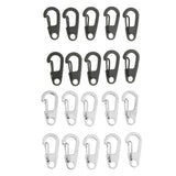 Maxbell 10Pcs Mini Alloy Key Buckle Snap Spring Clip Hook Carabiner Keychain Black